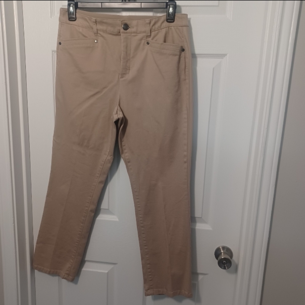 Christopher & Banks Signature Slimming khaki dress pants sz 10 petite